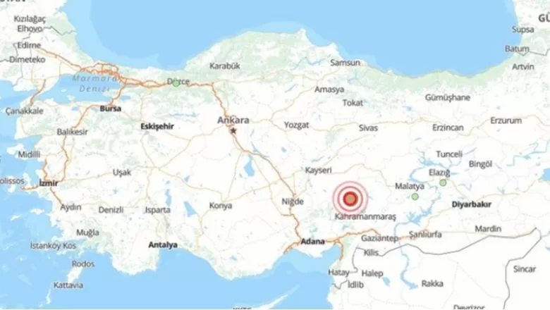 Kahramanmaraş’ta 3.6 Büyüklüğünde Deprem